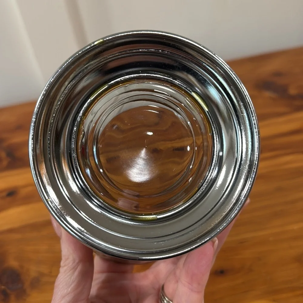 Vintage MCM Silver Ombre Fade Small Footed Bowl
